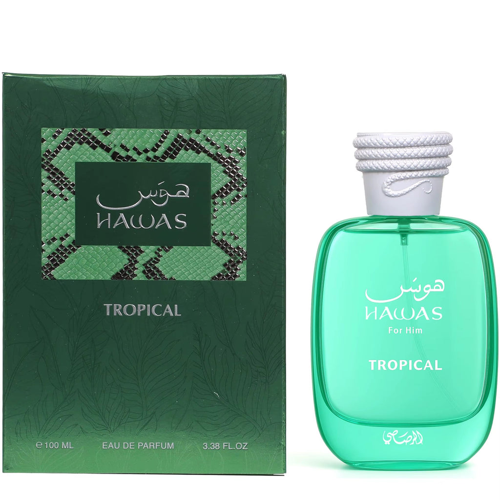 Experience the Essence of Paradise with RASASI Hawas Tropical Eau De Parfum Spray for Men - 3.4 Ounce