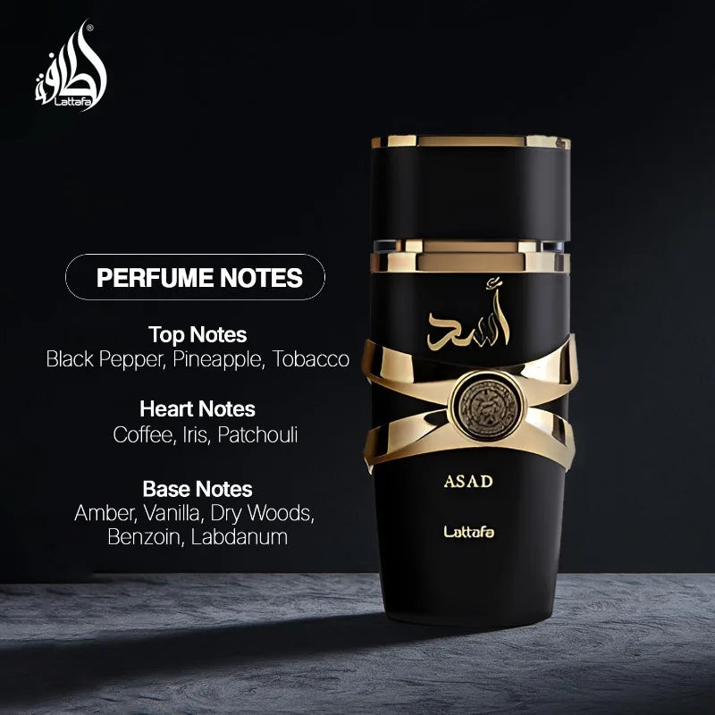 Experience the Alluring Essence of Lattafa Asad Unisex Eau De Parfum - 3.4 Ounce Long-Lasting Fragrance